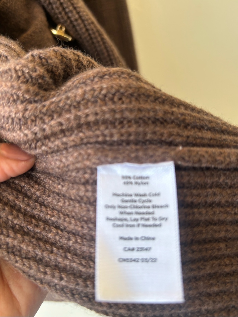 Talbots Chocolate Brown Ribbed Button-Front Cardigan Jacket - Picture 3 of 5
